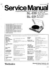 Technics SL-220 (X) Service Manual