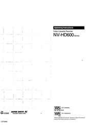 Panasonic NV- HD600 Series Operating Instructions Manual