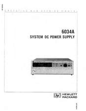HP 6034A User Manual