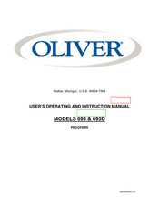 Oliver 695 User's Operating And Instruction Manual