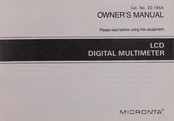 Micronta 22-185A Owner's Manual