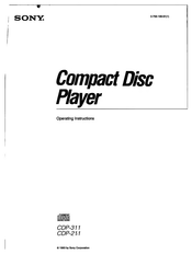 Sony CDP-311 - Compact Disc Player Operating Instructions Manual