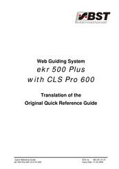 BST ekr 500 Plus Quick Reference Manual