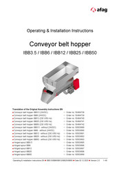 Afag IBB6 Operating & Installation Instructions Manual