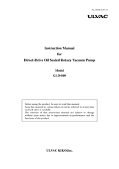 Ulvac GLD-280B Instruction Manual