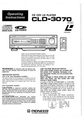 Pioneer CLD-3070 Operating Instructions Manual
