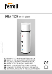 ferolli EGEA TECH 260 HT User, Installation, And Maintenance Manual