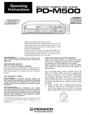 Pioneer PD-M500 Operating Instructions Manual