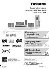 Panasonic SC-PT650 - CD-DVD Home Theater Operating Instructions Manual