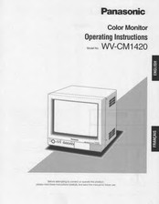 Panasonic WVCM1420 - COLOR MONITOR Operating Instructions Manual