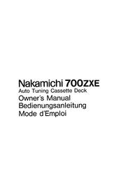 Nakamichi 700ZXE Owner's Manual