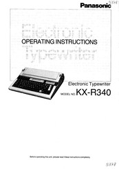 Panasonic KX-R340 Operating Instructions Manual