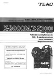 Teac X-2000M Owner's Manual