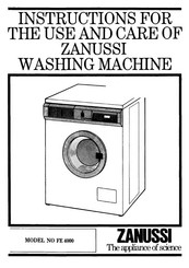 Zanussi FE 4000 Instructions For The Use And Care