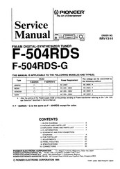 Pioneer F-504RDS Service Manual