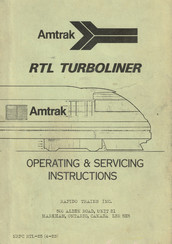 Rapido Trains Amtrak RTL TURBOLINER Installation, Operating & Servicing Instructions