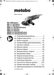 Metabo WEA 14-150 Plus Original Instructions Manual