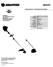Briggs & Stratton SNAPPER SST-CV Owner's Manual