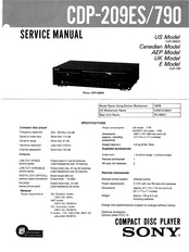 Sony CDP-209ES/790 Service Manual