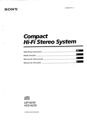 Sony HCD-N250 Operating Instructions Manual