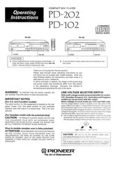 Pioneer PD-102 Operating Instructions Manual