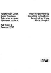 Loewe Art Vision 2 Operating Instructions Manual
