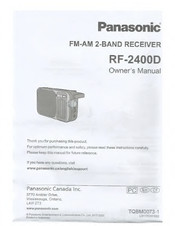 Panasonic RF-2400D Owner's Manual