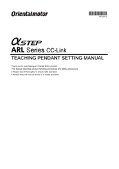 Orientalmotor alphaSTEP ARL Series Setting Manual