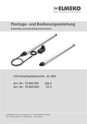 ELMEKO 72 900 100 Assembly And Operating Instructions Manual