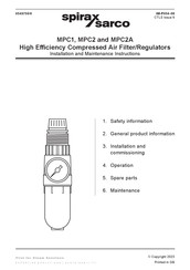 Spirax Sarco MPC2A Installation And Maintenance Instructions Manual