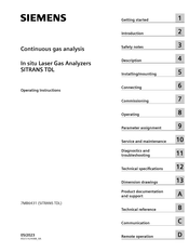 Siemens SITRANS TDL Operating Instructions Manual