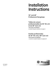 GE Monogram ZGU484NGP5SS Installation Instructions Manual