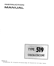 Tektronix 519 Instruction Manual