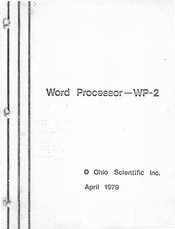 Ohio Scientific WP-2 Manual