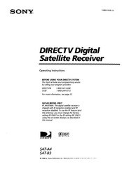 Sony SAT-B3 - Digital Satellite System Operating Instructions Manual