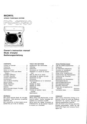 Sony PS-6750 Owner's Instruction Manual
