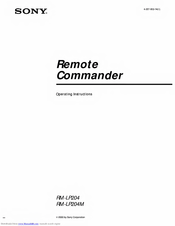 Sony RM-LF204 Operating Instructions Manual