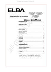 Elba 18K Use And Care Manual