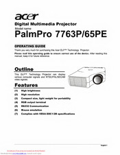 Acer PalmPro 7765P Operating Manual