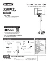 Lifetime POWER LIFT 71524 Assembly Instructions Manual