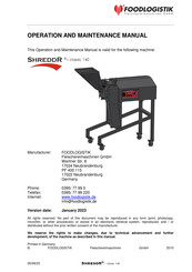 FoodLogistik SHREDDR-classic 140 Operation And Maintenance Manual