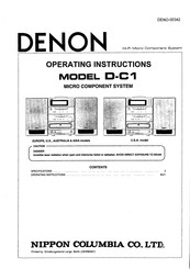 Nippon DENON D-C1 Operating Instructions Manual