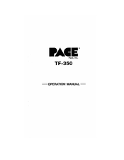 Pace TF-350 Operation Manual