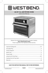 West Bend AFWB26BK13 Instruction Manual