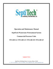 BIO-MICROBICS SeptiTech STAAR 1.5 Operation And Maintenance Manual