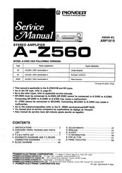 Pioneer A-Z560 Service Manual