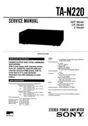 Sony TA-N220 Service Manual
