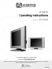 Audiovox Electronics FP1500 Operating Instructions Manual