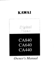 Kawai Digital Piano CA640 Owner's Manual
