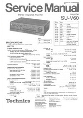 Technics SU-V60 Service Manual
